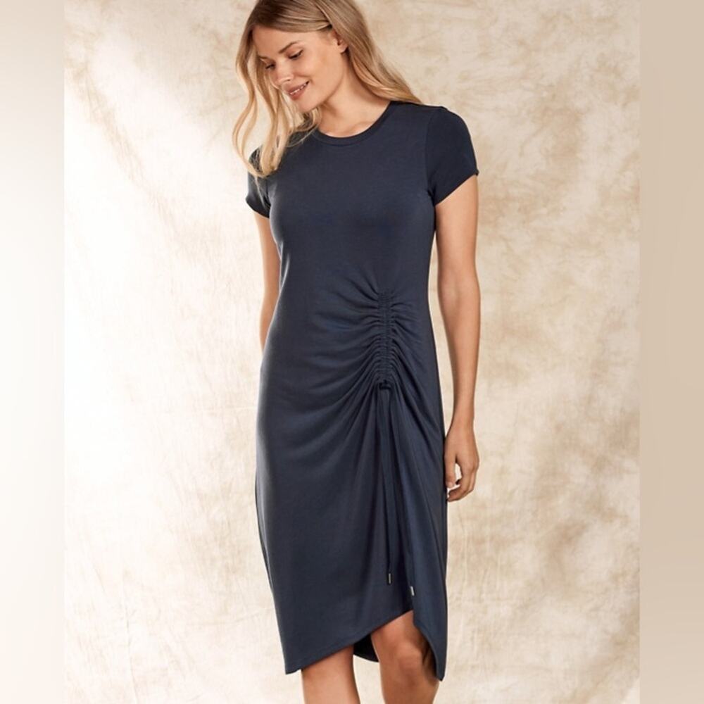 ***Garnet Hill Brown Cinched Front Dress